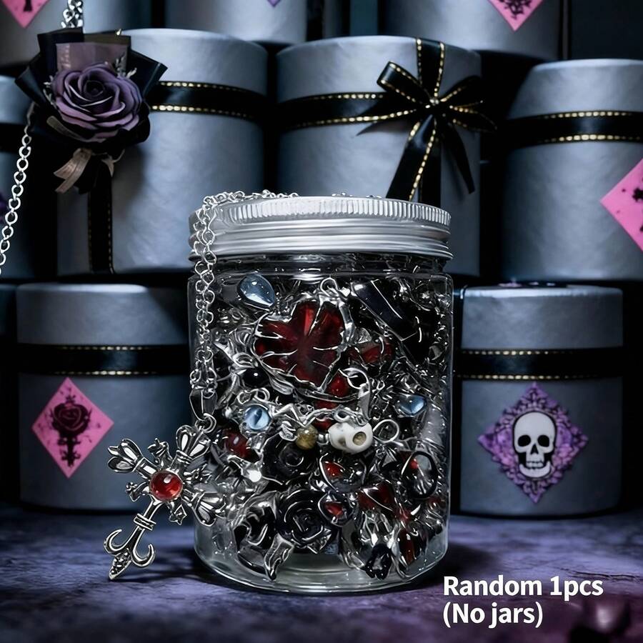 Mystery Jewelry Set,Random 1pcs Y2K Gothic Mystery Jewelry For Women,Gift Set(Gothic Witch Punk Necklace,Earrings, Rings,Bracelets)(No Jars) - Ngẫu nhiên 1. - Xem 1
