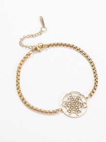 1pc Stainless Steel Retro Minimalist Lucky Four-Leaf Clover Bracelet, Niche Fashion Design Hip-Hop Jewelry, Suitable For Daily Wear And Holiday Gifting, . - Four-leaf Clover Bracelet - View 12