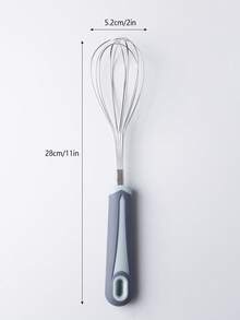 1pc Stainless Steel Whisk With TPR Non-Slip Handle, Sturdy And Durable, Suitable For Whipping Cream, Eggs, Batter, Sauce, Essential Kitchen Tool - Multicolor - View 9