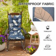 Outdoor Indoor Waterproof Seat Chair Outdoor & Indoor Waterproof Seat Chair Cushions With Ties Chair Back Cushion Recliner Seat Mat Outdoor Dining Chair Cushion For Patio Cushion Furniture - 灰色樹葉 - 查看 5
