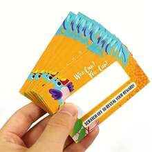 Quixorblex 100 piezas Tarjetas de raspar con diseño de loro DIY, tarjetas en blanco para mensajes manuscritos, recompensas portátiles para el aula, juegos de sorteo, suministros para fiestas y escuelas - Multicolor - Ver 10