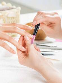 3pcs/1pc Double-Headed Nail Polish Pen, Nail File, Multi-Functional Exfoliating And Repairing Pen, Fine Sanding Stick - Baby Pink - View 2