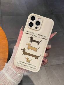 1个香肠狗字母图案凸起轮廓磨砂乳白色手机壳，兼容苹果17、Air、17 Pro、17 Pro Max、16 Pro Max、14/13、12、11 Pro Max等型号，适合作为生日礼物、送给女朋友、男朋友或自用。 - 彩色 - 查看 7