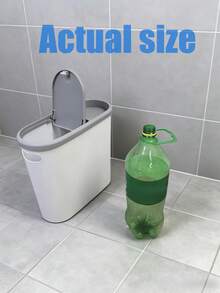 1PC Bathroom Trash Cans, Household Creative Gap Trash Can With Lid, Easy-To-Press Garbage Can, Simple Paper Basket Large Capacity Waste Bin, Home Necessity Household Creative Gap Waste Bin, Home Essential For Cleaning Supplies, Easy To Use And Clean Home Bathroom Decor Bathroom Organizer Gifts, Cubo De La Basura - Not Recommended: Uncovered Version - View 11
