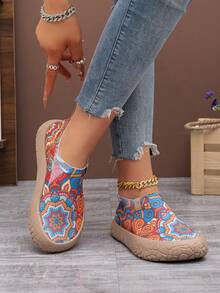 Women's Slip-On Flat Loafers, Fashion Comfortable Versatile Thick Sole Casual Sneakers - Multicolor - View 4