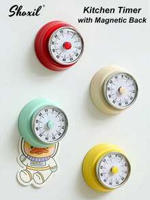 shoxil 1 chiếc đồng hồ bấm giờ nhà bếp kiểu cổ điển bằng thép không gỉ, có mặt sau từ tính, đếm ngược 60 phút và chuông báo lớn - Đồng hồ bấm giờ cơ học lý tưởng cho việc nấu ăn, làm việc văn phòng và học tập. - hẹn giờ - Xem 11