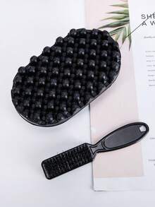 WANMEI 2pcs Black Twist Styling Comb Set, Includes Curly Hair Sponge Brush And Dreadlock Cleaning Brush, Professional African Men Curly Hair Styling And Scalp Cleansing Tool, Suitable For Black, Curly And Short Natural Wavy Hair - Black - View 9