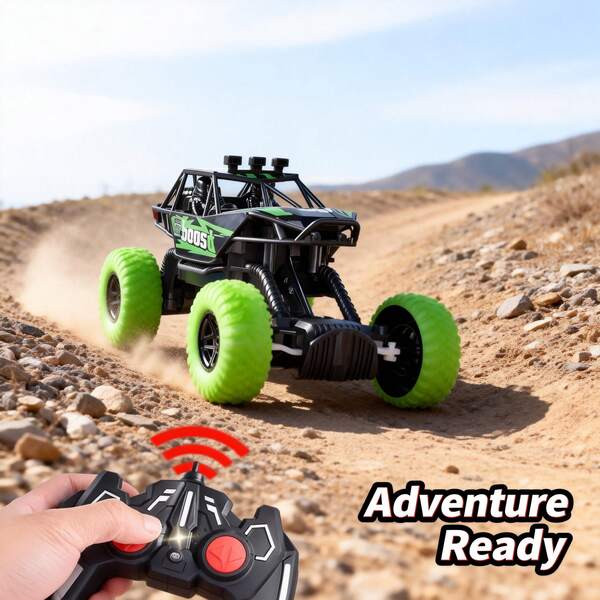 Off-Road Remote Control Car With Vacuum Tires, Rear Drive Climbing Car Toy, Mixed Colors, Plastic Material, Suitable For Children Aged 3 And Above