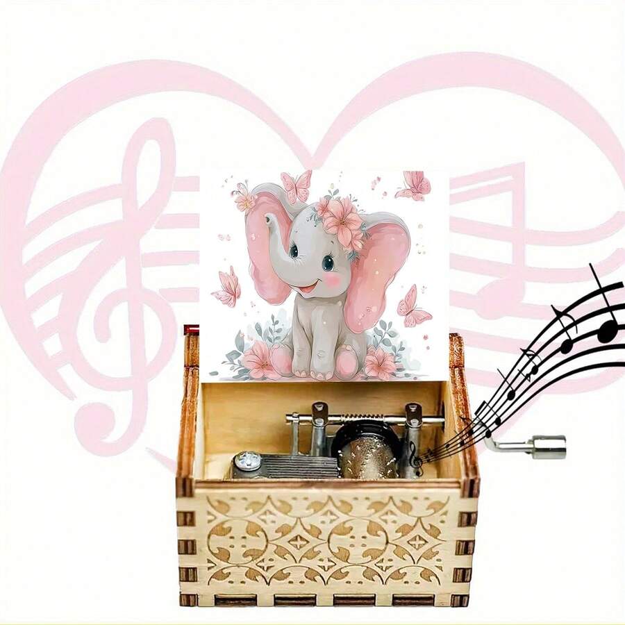 Cute Elephant Music Box Hand Cranked Melody "You Are My Sunshine" Perfect Birthday Gift For Kids/Women - Cute Elephant Music Box - View 1