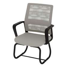2 Dining Chairs, Polyurethane Seat, Rattan Backrest, Living Room Chair, Bedroom Chair - Grey+Black - 查看 8