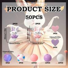 25/50pcs Ballet Bunny Silicone Bead Set - Pink & Purple Ballet Dancer Bunny Design - Ideal For DIY Keychain, Necklace, Bracelet, Decorative Pen, Jewelry And Pendant Crafts - Suitable For Holiday & Birthday Gifts - Ballet Bunny - View 14