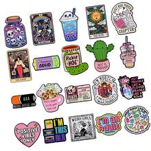 20pcs/Set Cute Enamel Pin Lapel Pins Badges On Backpack Women's Brooch Clothes Gift Jewelry Fashion Accessories - Black - View 6