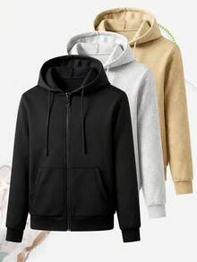 Women's Hooded Zipper Sweatshirt, Short Solid Color Sweatshirt Suitable For Fitness, Outdoor Sports And Casual Street Style, Spring/Summer - Black - View 9