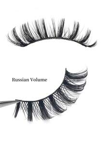 20pcs Fluffy & Thin Full Strip Lashes - D Curl Faux Mink Eyelashes, Create Long-Lasting Natural Lash Look - Black - View 4