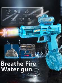 Fashion Ice Mouse Electric Water Blaster Automatic Firing With Cool Light Effects High-Pressure Water Flow Realistic Recoil Experience Large Capacity For Boys Girls Adults Summer Outdoor Water Party - 彩色 - 查看 2