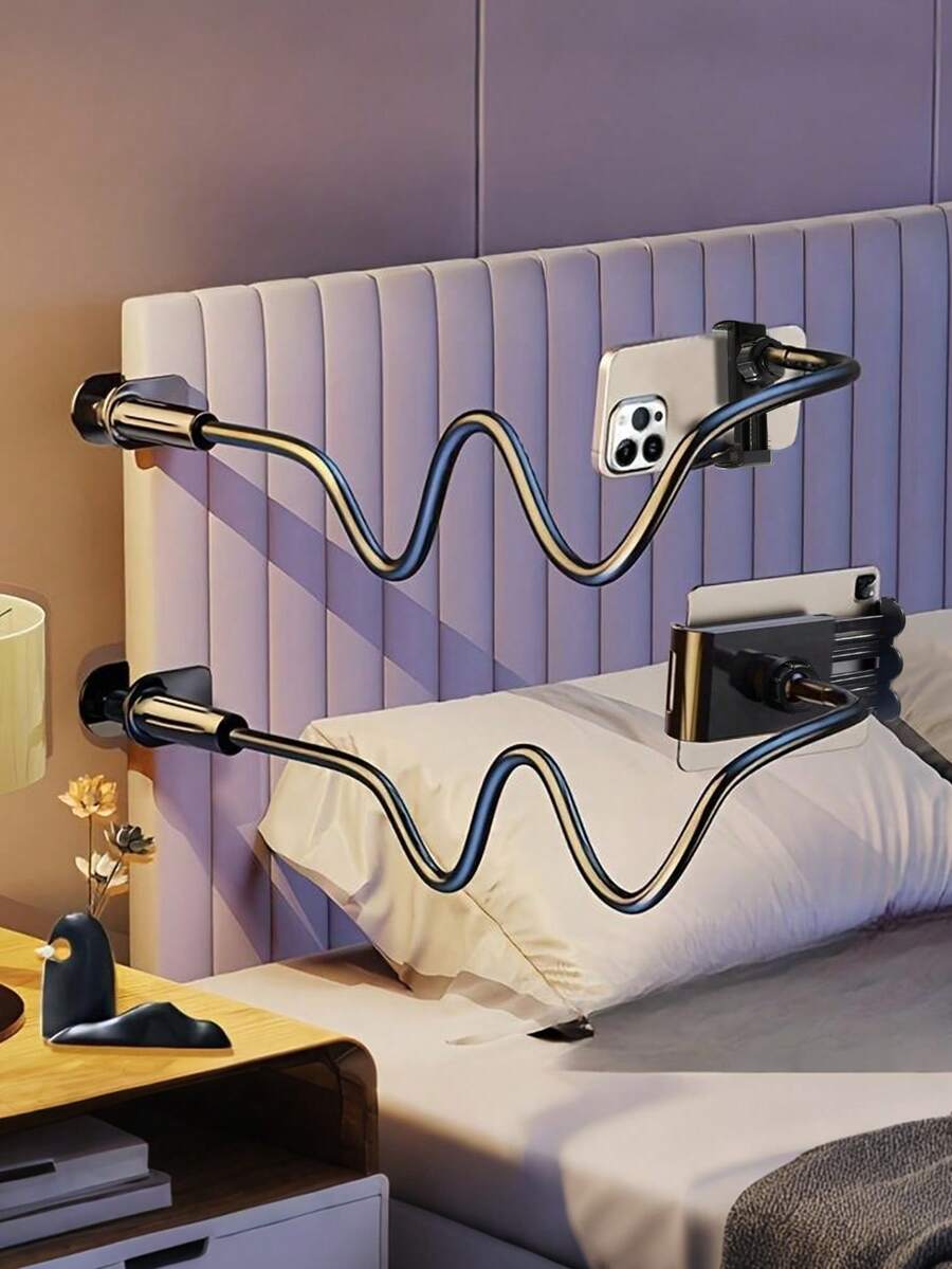 Adjustable Gooseneck Phone Mount 360 Degree Rotating Tablet And Smartphone Stand Spiral Base Slouchy Bracket Bedside Phone And Tablet Holder Suitable For Slouchy Use In Bed Valentine's Day Gift - Multicolor - View 1