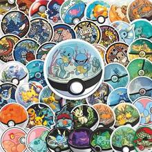 pokemon 50张可爱卡通贴纸，DIY装饰贴纸，适合儿童和女孩，可用于滑板、手机、笔记本电脑、自行车、冰箱和其他可爱的DIY装饰，防水涂鸦玩具 - 彩色 - 查看 3