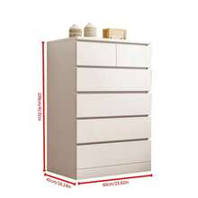 Gabinete Clásico para Dormitorio: 6 Cajones y Estructura Duradera, Almacenamiento Versátil para Hogares - Blanco - Ver 11