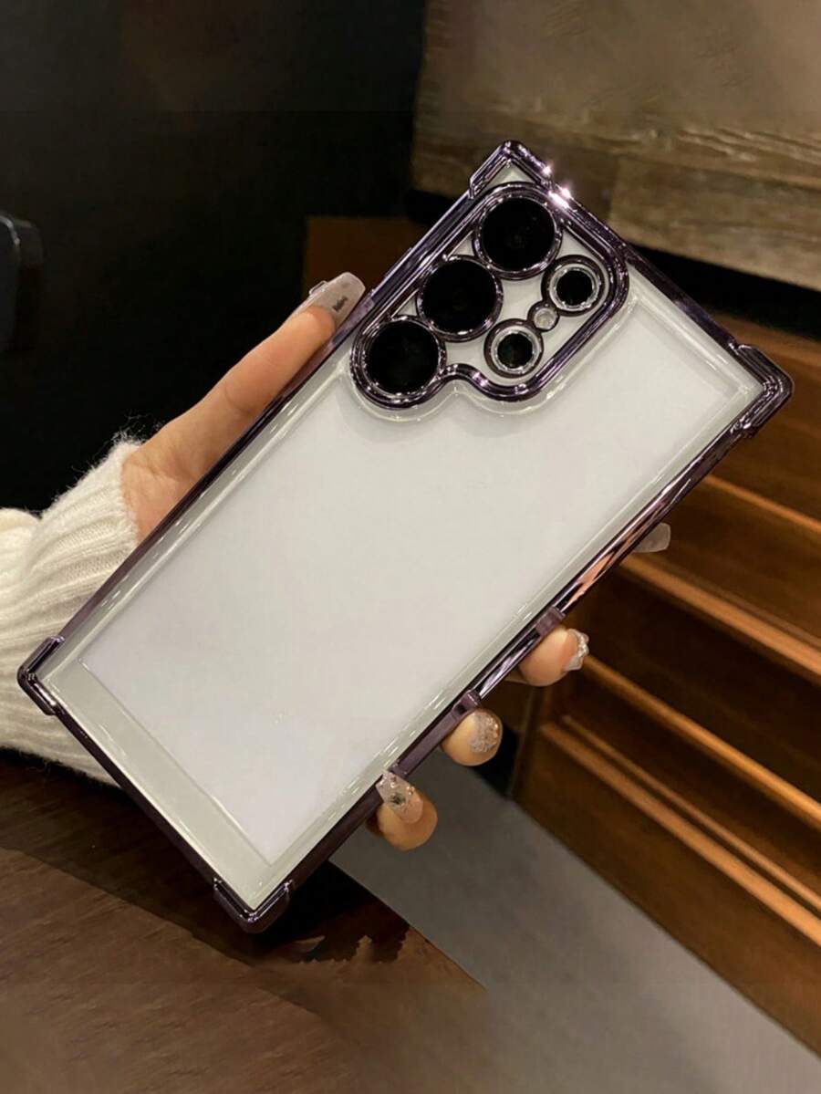Galaxy S26 Ultra/S25 Ultra/S24/S23 Ultra/S22 Ultra Luxury Shock-Proof Transparent Lens Protective Case, Transparent Hybrid Anti-Fall Protective Cover