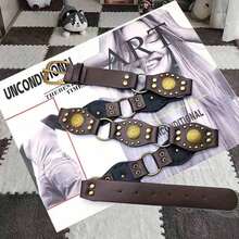 American Retro Belt Women's Rivet Brown Belt Jeans Niche Simple Versatile Waist Chain Suitable Women's Daily Outings And Dates Suitable As A Girlfriends And Wives - 風格 a - 查看 7