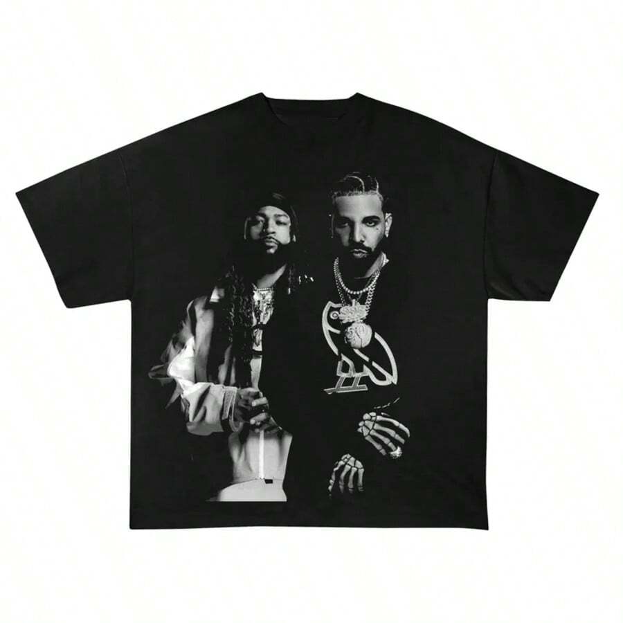 Drake Party1nextdoor T-Shirt Rap Merch Graphic Tee Some Sexy Songs 4 U Rare Hip Hop Graphic Print 2025.Jpg - màu đen - Xem 1