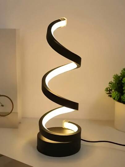 1 pieza Lámpara de escritorio LED en espiral, lámpara de mesa de noche, lámpara táctil regulable en 3 niveles, lámpara de metal ajustable minimalista moderna adecuada para sala de estar, dormitorio, escritorio de estudio, decoración del hogar, lámpara hecha a mano, lámpara retro, lámpara de mesa, lámpara de mesita de noche, iluminación de mesita de noche, iluminación moderna, diseño de moda, acabado premium, iluminación de alta calidad, aficionados a los pasatiempos, lámpara de mesita de noche, lámpara de mesa, luz nocturna, lámpara LED