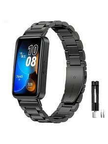 Stainless Steel Metal Replacement Strap For Huawei Band 8/9/10, Solid Steel Durable Quick Release Wristband, Adjustable Links, Suitable For Men And Women, Classic Silver, Gold, Rose Gold, Black Colors Available - Hua Wei 8/9/10 - View 5