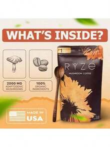 Mushroom Coffee - USDA Organic Adaptogenic Mushroom Blend With 2000mg Mushrooms, Sugar-Free Instant Coffee For Energy, Focus & Gut Health - 棕色 - 查看 5