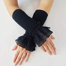 1 Pair, New Long Arm Cover, Bridal Thin Wrist Guard, Women's Driving Scar Cover, Fake Sleeves. - Black 1 - View 1