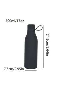 500ml/17oz 双层不锈钢隔热玻璃杯带手柄，哑光橡胶表面，纯色创意小口杯，适用于户外运动、瑜伽、办公室、餐厅、学校、生日礼物、情侣礼物、母亲节、节日礼物 - 多色 - 查看 3