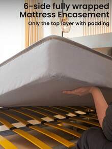 1 件装六面拉链床垫保护套，带绗缝内衬，适用于 8 英寸厚床垫，适用于单人床、双人床、大号床、厚床垫，透气静音，床垫套，理想的家居礼品，完美的节日礼物 - 淺灰色(床笠高20) - 查看 5