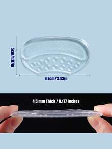 Silicone Heel Grips Anti-Slip Heel Pads For High Heels, Thickened Half-Size Shoe Inserts To Adjust Shoes One Size Too Large - Clear - View 4