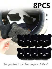 8个可重复使用的宠物毛发去除海绵 | 洗衣机绒毛和毛发收集器 | 宠物主人专用防毛发洗衣球 - 黑色 - 查看 11