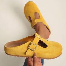 Fashionable And Versatile New Style Women's Slip-On Large Size Women's Shoes With Soft Soles, Comfortable And Non-Tiring Half-Slip - Yellow - View 2