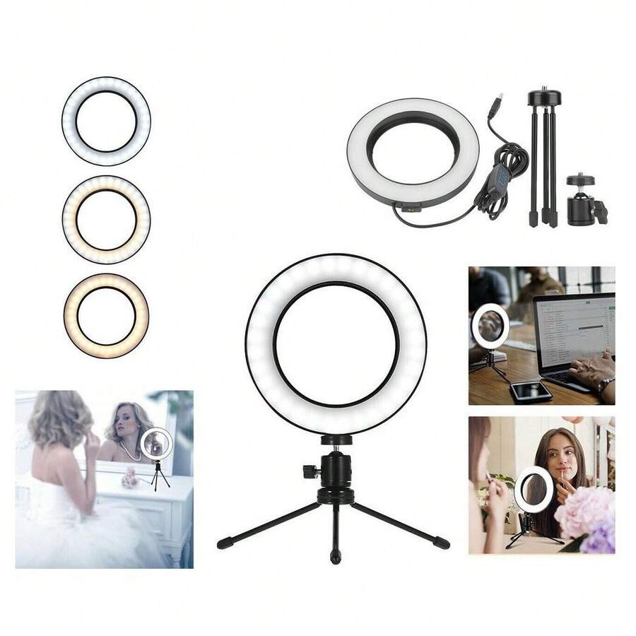 OISE ART STORE Anello Punto  Led Fotografia Makeup Video Diffusore Circolare 6" 16cm Dimmer - - Multicolore - Visualizzare 1