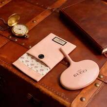 Gucci 粉色系列化妆包，化妆袋，化妆刷三件套，便携式手持化妆包，适合作为节日礼物、情侣约会礼物、精致可爱的生日礼物 - 粉色 - 查看 2