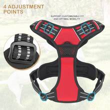 Reflective Dog Harness, No Pull Vest Harness With Handle, Adjustable Soft Padded Pet Harness For Large Dogs - 紅色 - 查看 7