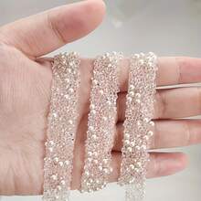 1 Cuộn ruy băng đính đá lấp lánh đa năng có màng PVC - Dễ cắt và dán, ruy băng kim tuyến tự làm phù hợp cho Giáng sinh, Ngày lễ tình nhân, Sinh nhật, Gói quà và Thủ công mỹ nghệ - Màu sâm panh - Nhiều màu - Xem 8