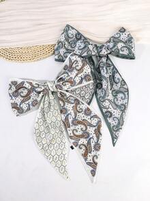 1条女士时尚优雅百搭高端复古腰果双面真丝围巾，可作颈巾配饰，搭配连衣裙、牛仔裤、领带、发带、薄围巾，春夏款 - 彩色 - 查看 1