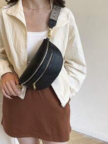 Fashion Simple Waist Bag Woman Chest Pack Phone Purse Designer Fanny Pack Luxury Belt Bag Leisure Ladies Shoulder Crossbody Bags - Black - View 3