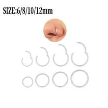 金鼻环 - 超细18号（6mm/8mm/10mm/12mm）鼻环 - 女士小巧18K镀金鼻部穿孔饰品 - 手工鼻环 - 可直接作为礼物赠送，适用于鼻孔、鼻中隔、耳软骨、耳廓、耳屏、耳廓、唇部、耳垂等部位的穿孔，316L不锈钢铰链式无缝耳环 - 彩色 - 查看 18