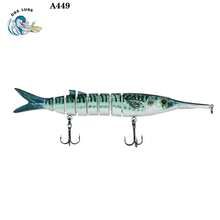 1pc 55g 9.45" Multi-Jointed Hard Bait Lure - Saltwater Swimbait With Treble Hooks, Iridescent Effect Suitable For Bass, Striped Bass And Steelhead - Realistic Freshwater And Saltwater Fishing Lure | Sturdy Metal Lip, Floating Fishing Bait - Multicolor - View 15