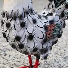 Vintage Metal Rooster Statue - Large Handcrafted & Rust-Resistant Iron Sculpture For Outdoor Garden, Patio, Lawn Decor | No Assembly Required | Perfect Farmhouse Gift & Mother's Day Idea - Style a - View 4