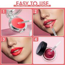 9pcs Reusable Silicone Lip & Eye Makeup Applicator Set For Balm, Lipstick & Cream Masks - Màu hồng và đỏ trong suốt - Xem 4