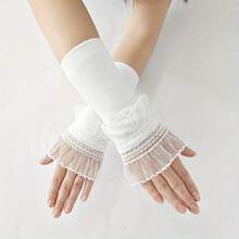 1 Pair, New Long Arm Cover, Bridal Thin Wrist Guard, Women's Driving Scar Cover, Fake Sleeves. - Black 1 - View 10