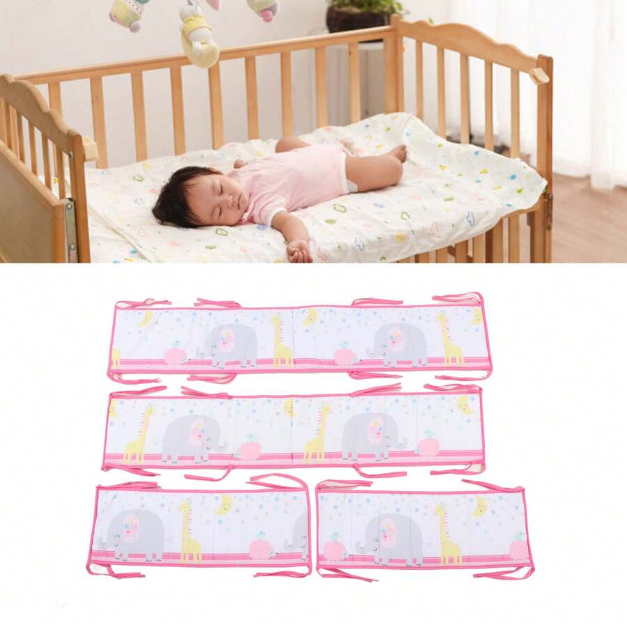 Nuevos estilos de protectores y cabeceros para cuna de bebé estampados - Rosa - Ver 1