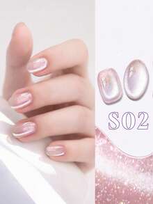 12毫升容量 2026 春夏新款女士假日礼盒套装，内含气泡水、半透明冰岛极光猫眼裸粉色仙女彩虹云锦碎片、猫眼冰透明紫金粉日记桃猫眼玻璃珠水晶石猫眼凝胶指甲油。 - 彩色 - 查看 18