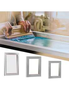 Screen Printing Kit 3 PCS Aluminum Silk Screen Printing Frames 5 Glitters And Screen Printing Squeegees And Transparency Films 6x10 8x12 10x14inch 110 Count Mesh  For DIY T-Shirts Printing - Silver - View 9