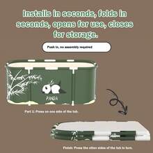 Contemporary Portable Folding Soaking Bath Tub, Rectangle Shape, Efficient Temperature Retention for Hot and Cold Spa, Sauna, and Ice Baths, Ideal for Home SPA and Adult Shower Use, Therapeutic Soaking | Unique Bathtub | Foldable Design, Portable - C - Ver 1