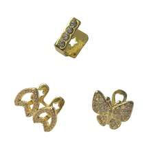 1 Set Unique Rhinestone Stitched Zirconia Double Heart Zirconia Butterfly Tooth Jewelry, Unisex Daily Wear & Party Accessory - Multicolor - View 4